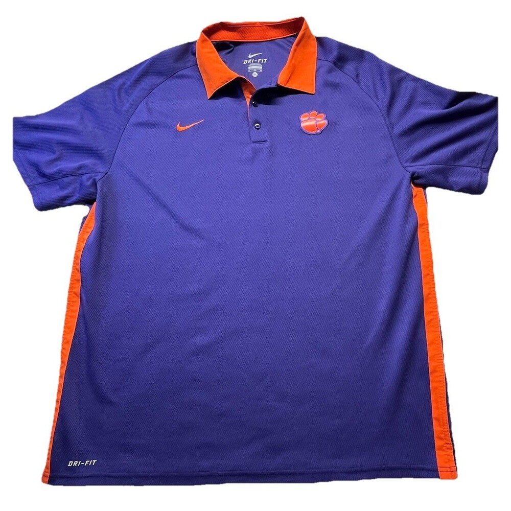 Nike Golf Clemson Tigers Polo Mens XL Dri Fit Shirt College Team Preppy Athletic